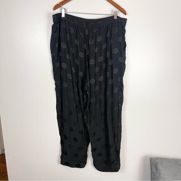 Madewell Satin Jacquard Pajama Trousers Woman’s Pants Size XXL Black - Picture 2 of 11